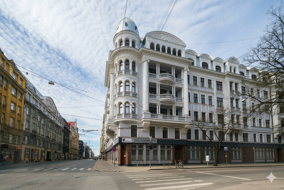 Image illustrating The Corner House i Riga - KGB-hovedkvarter | balticshoes.dk