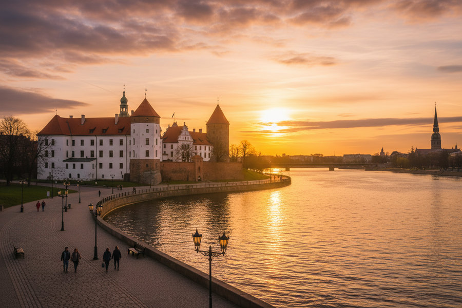 Riga Castle Riverside View i Riga