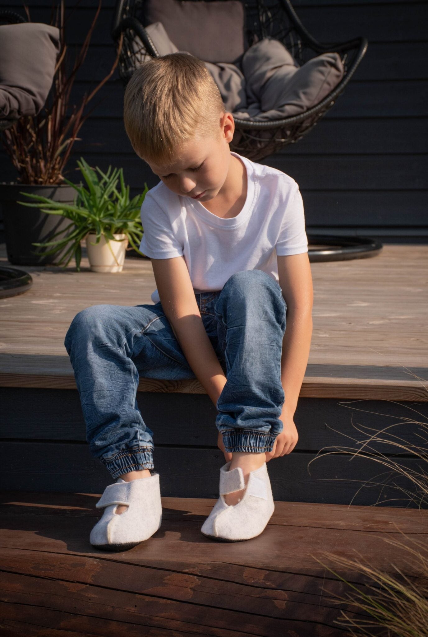 Kaku Kids Slippers With Sheeps Wool Felt